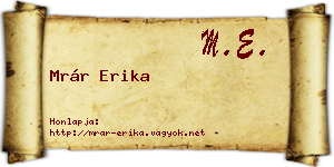 Mrár Erika névjegykártya